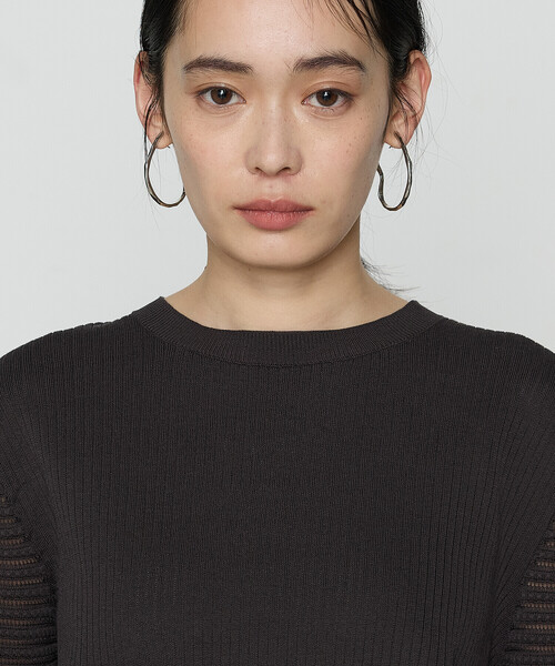 INSCRIRE◆エルボーオフ/ニット・セーター(厚手)/--/コットン/BLK/i22ss-k6// BRUSHED MOHAIR KNIT SHIRT | YOKE(ヨーク) / トップス ニット