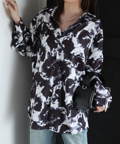CREARE -LINO-（クレアーレリノ）の「〈ユニセックス商品〉転写プリント ルーズ総柄シャツ（シャツ/ブラウス・メンズ・ブラック・M/S）」の9枚目の写真