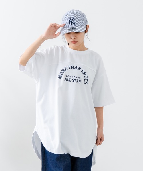 CONVERSE（コンバース）の「【CONVERSE/コンバース】フットボールチュニック（Tシャツ/カットソー・レディース・ブラック/ブラウン/オフホワイト/チャコールグレー・LARGE/MEDIUM）」の21枚目の写真