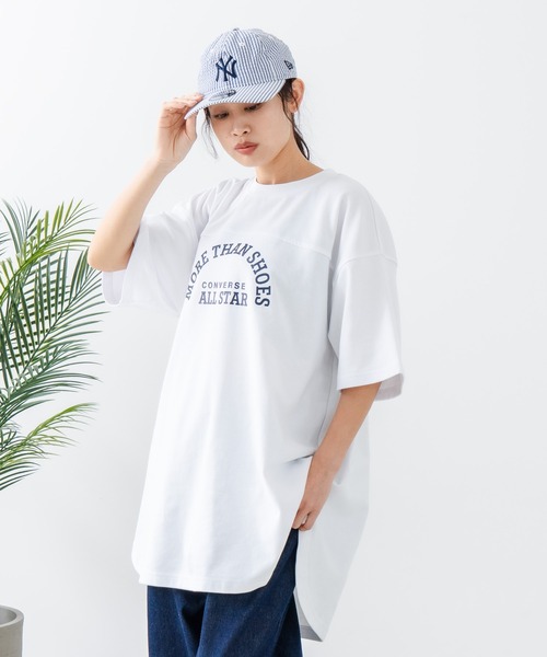 CONVERSE（コンバース）の「【CONVERSE/コンバース】フットボールチュニック（Tシャツ/カットソー・レディース・ブラック/ブラウン/オフホワイト/チャコールグレー・LARGE/MEDIUM）」の22枚目の写真