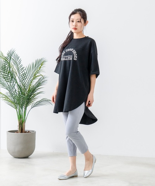CONVERSE（コンバース）の「【CONVERSE/コンバース】フットボールチュニック（Tシャツ/カットソー・レディース・ブラック/ブラウン/オフホワイト/チャコールグレー・LARGE/MEDIUM）」の16枚目の写真