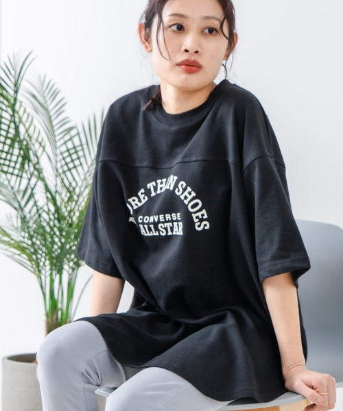 CONVERSE（コンバース）の「【CONVERSE/コンバース】フットボールチュニック（Tシャツ/カットソー・レディース・ブラック/ブラウン/オフホワイト/チャコールグレー・LARGE/MEDIUM）」の19枚目の写真