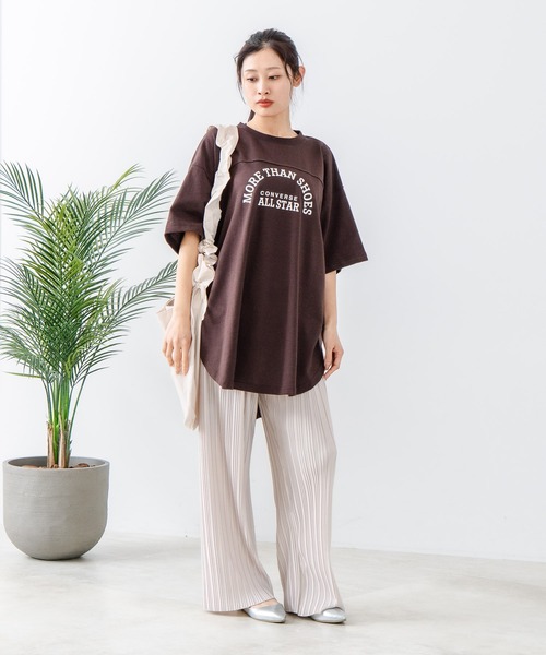 CONVERSE（コンバース）の「【CONVERSE/コンバース】フットボールチュニック（Tシャツ/カットソー・レディース・ブラック/ブラウン/オフホワイト/チャコールグレー・LARGE/MEDIUM）」の14枚目の写真