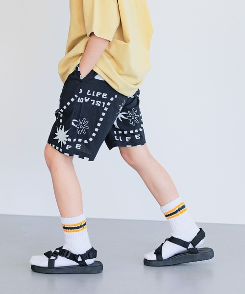 BAYFLOW（ベイフロー）の「[セットアップで着用可能☆]リゾート柄ショーツ(KIDS)（その他パンツ・キッズ・ネイビー/ブラウン/ブラック・110cm/120cm/130cm/140cm/150cm）」の3枚目の写真
