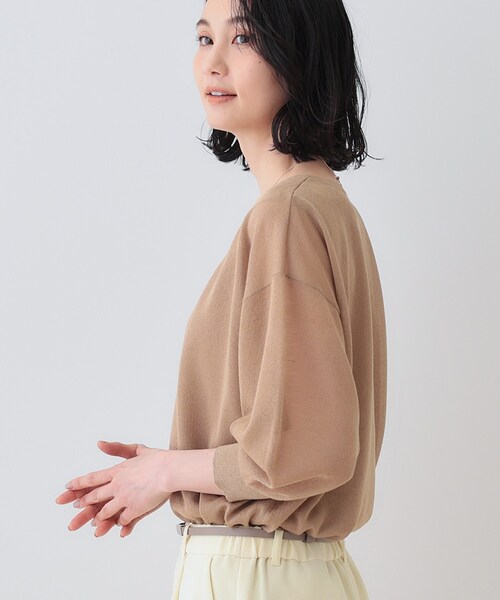 INDIVI（インディヴィ）の「【洗える／シアーラメ】レイヤード風ニット（ニット/セーター・レディース・オフホワイト/ブルーグリーン/ブラック/キャメル/ライトグレー・05/38/15 /13/19）」の18枚目の写真