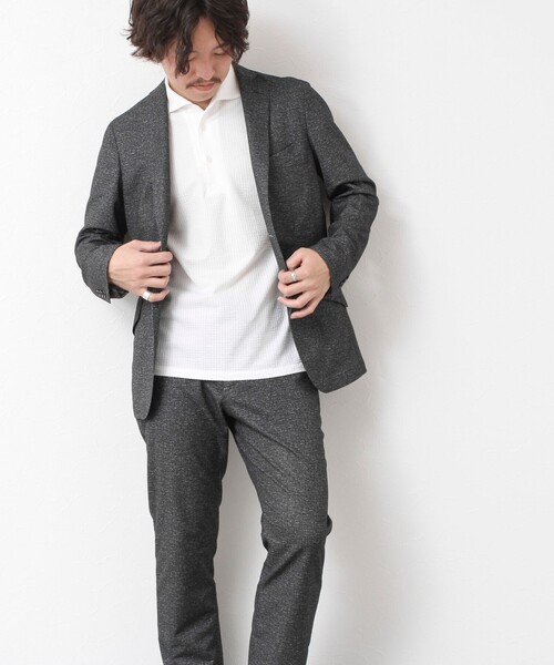 NOLLEY’S(ノーリーズ)の「《ビジカジ対応》ハイゲージサッカーストライプ ワンピースカラーポロ ビズポロ 25SS(ポロシャツ・メンズ・ホワイト/ネイビー/サックスブルー/ブルー系その他・S/M/L/XL)」の15枚目の写真