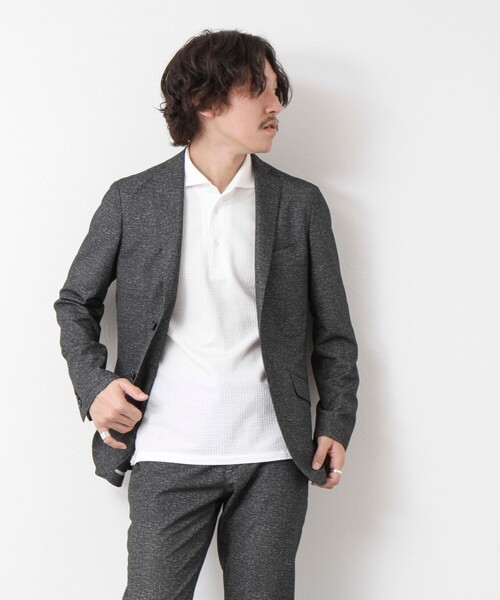 NOLLEY’S(ノーリーズ)の「《ビジカジ対応》ハイゲージサッカーストライプ ワンピースカラーポロ ビズポロ 25SS(ポロシャツ・メンズ・ホワイト/ネイビー/サックスブルー/ブルー系その他・S/M/L/XL)」の16枚目の写真