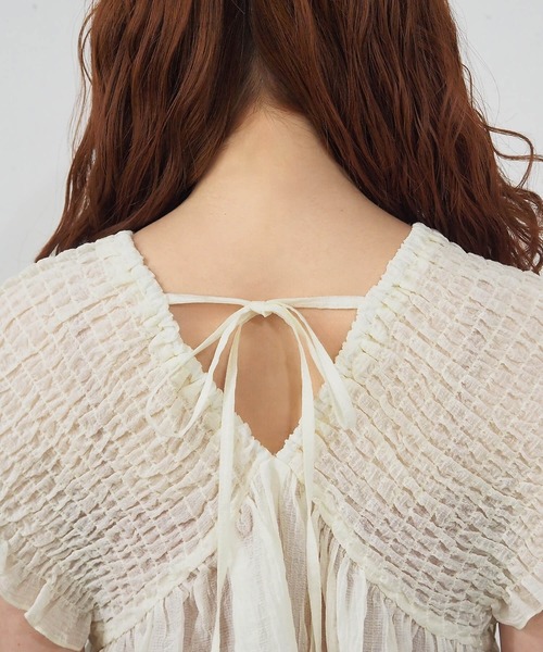 tiptop（ティップトップ）の「肩シャーリングミニワンピース（ワンピース・レディース・アイボリー/ブラック/グリーン・FREE）」の14枚目の写真