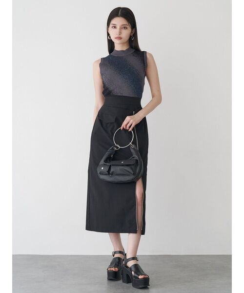 MURUA（ムルーア）の「ダブルウエストZIPスカート（スカート・レディース・アイボリー/カーキ/ブラック・2/1）」の11枚目の写真