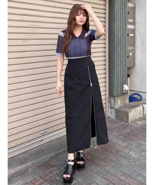 MURUA（ムルーア）の「ダブルウエストZIPスカート（スカート・レディース・アイボリー/カーキ/ブラック・2/1）」の19枚目の写真