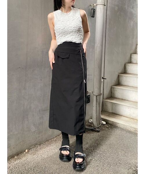 MURUA（ムルーア）の「ダブルウエストZIPスカート（スカート・レディース・アイボリー/カーキ/ブラック・2/1）」の21枚目の写真
