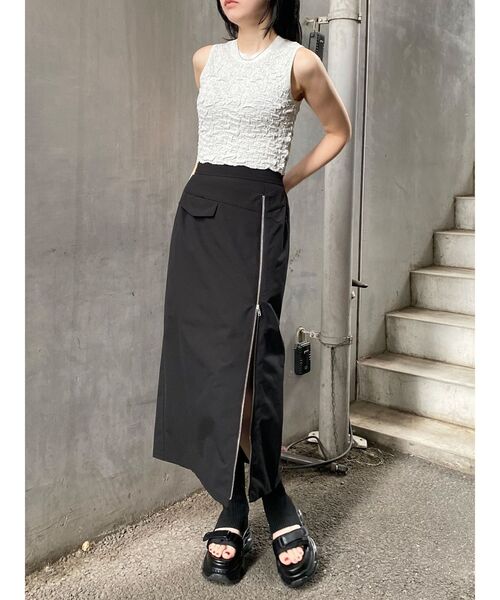 MURUA（ムルーア）の「ダブルウエストZIPスカート（スカート・レディース・アイボリー/カーキ/ブラック・2/1）」の22枚目の写真