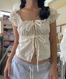 CERCA | 【 MEMECLE / メメクル 】レーススクエアネック リボンブラウス(シャツ/ブラウス)