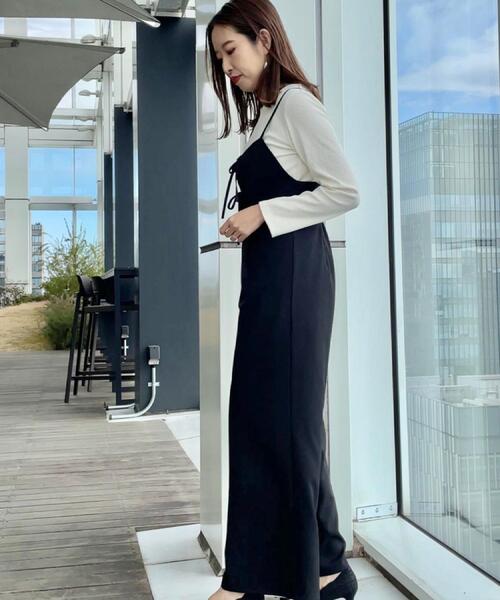 couture brooch(クチュールブローチ)の「【大人可愛い・肩紐調節可能】リボンキャミサロペット(サロペット/オーバーオール・レディース・グレー/ブラック・38/36/42/40)」の16枚目の写真