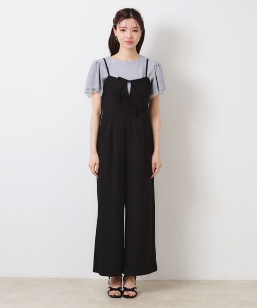 couture brooch(クチュールブローチ)の「【大人可愛い・肩紐調節可能】リボンキャミサロペット(サロペット/オーバーオール・レディース・グレー/ブラック・38/36/42/40)」の21枚目の写真