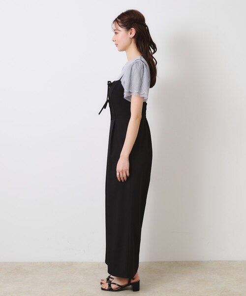 couture brooch(クチュールブローチ)の「【大人可愛い・肩紐調節可能】リボンキャミサロペット(サロペット/オーバーオール・レディース・グレー/ブラック・38/36/42/40)」の22枚目の写真