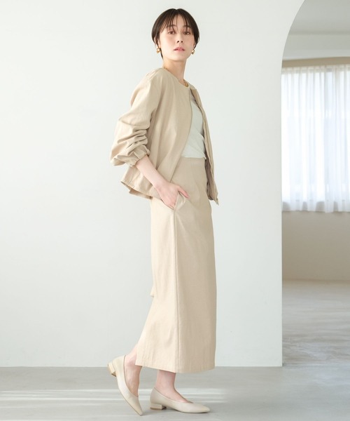 Elura(エルーラ)の「リネン混ブルゾン/316571(ブルゾン・レディース・ライトベージュ/チャコールグレー・LARGE/MEDIUM)」の5枚目の写真