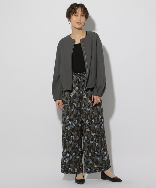 Elura(エルーラ)の「リネン混ブルゾン/316571(ブルゾン・レディース・ライトベージュ/チャコールグレー・LARGE/MEDIUM)」の8枚目の写真