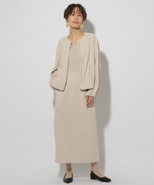 Elura(エルーラ)の「リネン混ブルゾン/316571(ブルゾン・レディース・ライトベージュ/チャコールグレー・LARGE/MEDIUM)」の15枚目の写真