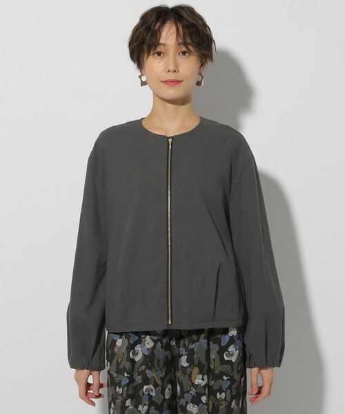 Elura(エルーラ)の「リネン混ブルゾン/316571(ブルゾン・レディース・ライトベージュ/チャコールグレー・LARGE/MEDIUM)」の17枚目の写真