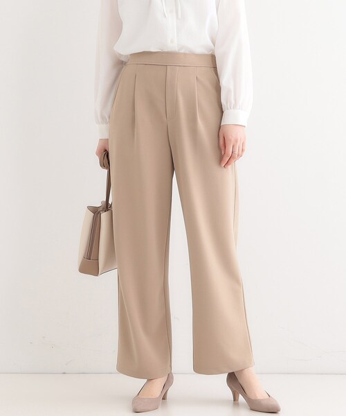 SHOO・LA・RUE（シューラルー）の「【洗える/しわになりにくい】脚のラインを拾いにくい スマートイージー ワイドパンツ（その他パンツ・レディース・チャコールグレー/ブラック/ベージュ・01/02/03/04）」の3枚目の写真