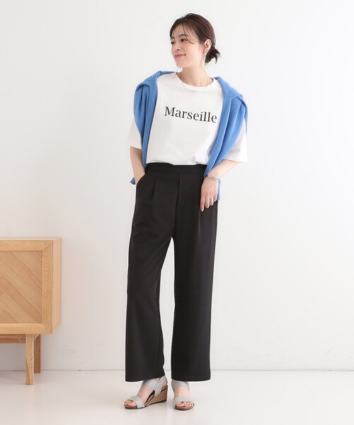 SHOO・LA・RUE（シューラルー）の「【洗える/しわになりにくい】脚のラインを拾いにくい スマートイージー ワイドパンツ（その他パンツ・レディース・チャコールグレー/ブラック/ベージュ・01/02/03/04）」の6枚目の写真