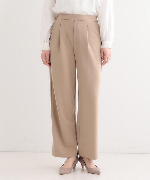 SHOO・LA・RUE（シューラルー）の「【洗える/しわになりにくい】脚のラインを拾いにくい スマートイージー ワイドパンツ（その他パンツ・レディース・チャコールグレー/ブラック/ベージュ・01/02/03/04）」の8枚目の写真