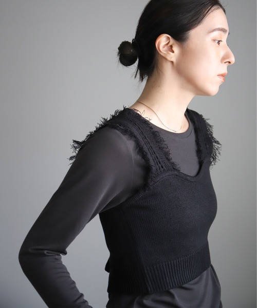 セール】フリンジショルダービスチェ（ベスト）｜select MOCA