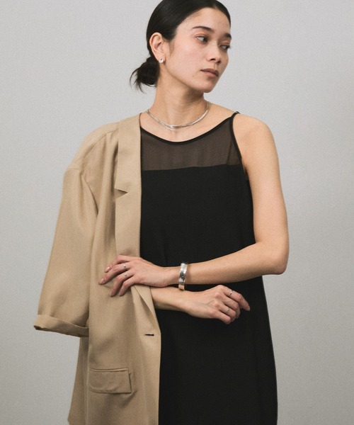 SALON adam et rope'（サロン アダム エ ロペ）の「グリースウェーブキャミワンピース（ワンピース・レディース・ブラック/キナリ・FREE）」の19枚目の写真