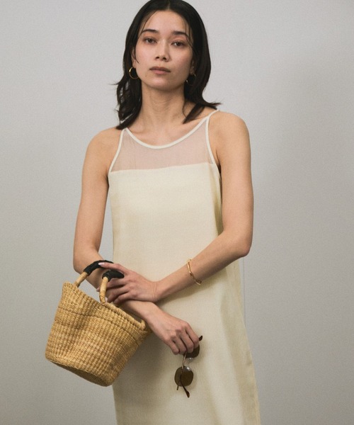 SALON adam et rope'（サロン アダム エ ロペ）の「グリースウェーブキャミワンピース（ワンピース・レディース・ブラック/キナリ・FREE）」の18枚目の写真