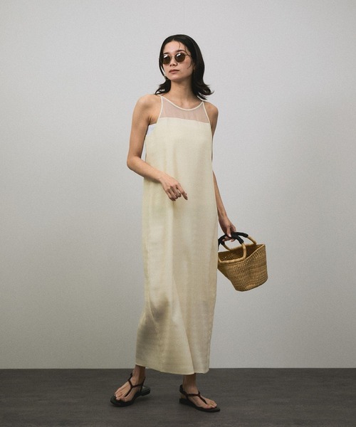 SALON adam et rope'（サロン アダム エ ロペ）の「グリースウェーブキャミワンピース（ワンピース・レディース・ブラック/キナリ・FREE）」の16枚目の写真