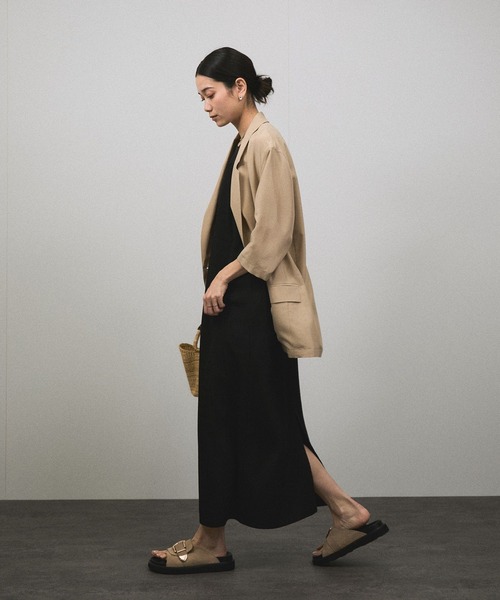 SALON adam et rope'（サロン アダム エ ロペ）の「グリースウェーブキャミワンピース（ワンピース・レディース・ブラック/キナリ・FREE）」の15枚目の写真