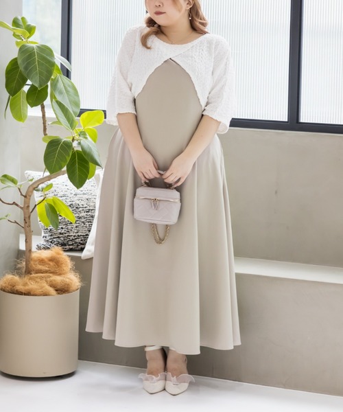 CLETTE(クレット)の「ショートプルオーバーセットワンピース(ワンピース・レディース・チャコールグレー/ベージュ/ブラウン・4L/3L/LL)」の18枚目の写真