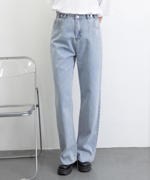 Miniministore(ミニミニストア)の「デニムパンツ ウエスト調整可能 ボトムス(デニムパンツ・レディース・ブラック/サックスブルー/インディゴブルー・M/L/XL/S)」の20枚目の写真