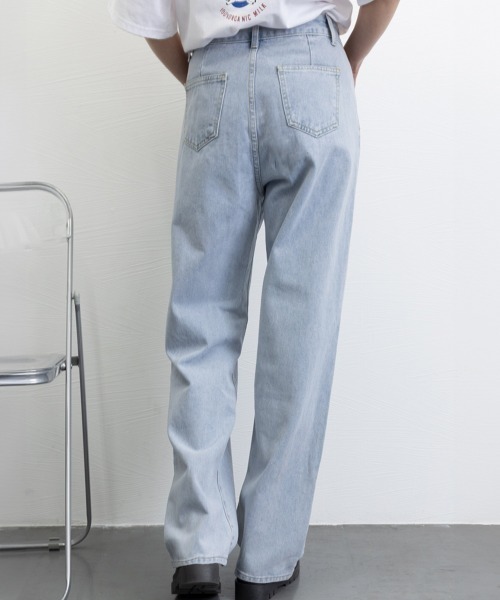 Miniministore(ミニミニストア)の「デニムパンツ ウエスト調整可能 ボトムス(デニムパンツ・レディース・ブラック/サックスブルー/インディゴブルー・M/L/XL/S)」の6枚目の写真