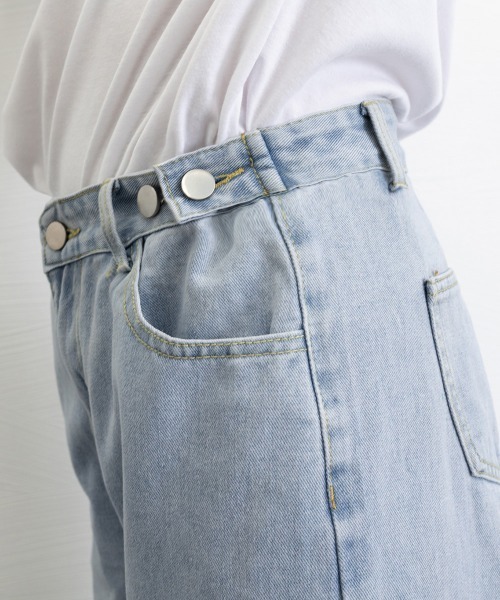 Miniministore(ミニミニストア)の「デニムパンツ ウエスト調整可能 ボトムス(デニムパンツ・レディース・ブラック/サックスブルー/インディゴブルー・M/L/XL/S)」の7枚目の写真