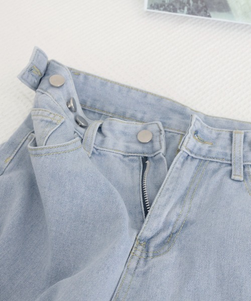 Miniministore(ミニミニストア)の「デニムパンツ ウエスト調整可能 ボトムス(デニムパンツ・レディース・ブラック/サックスブルー/インディゴブルー・M/L/XL/S)」の10枚目の写真