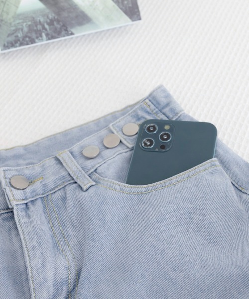 Miniministore(ミニミニストア)の「デニムパンツ ウエスト調整可能 ボトムス(デニムパンツ・レディース・ブラック/サックスブルー/インディゴブルー・M/L/XL/S)」の11枚目の写真