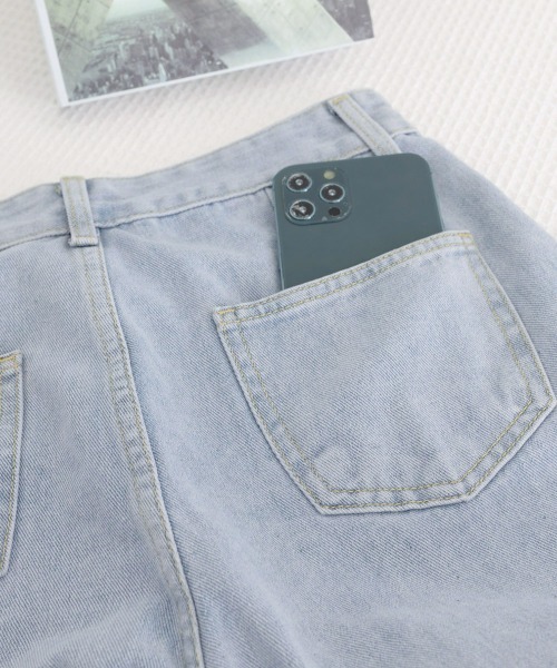 Miniministore(ミニミニストア)の「デニムパンツ ウエスト調整可能 ボトムス(デニムパンツ・レディース・ブラック/サックスブルー/インディゴブルー・M/L/XL/S)」の13枚目の写真