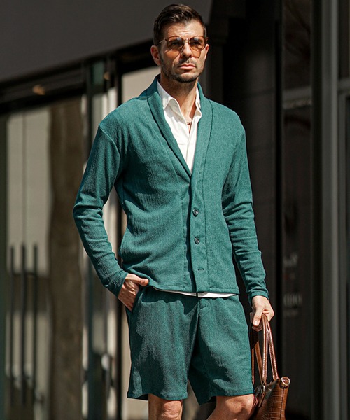 サマーリゾートショールセットアップ メンズ ショールカラー