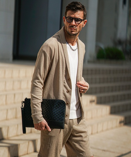 サマーリゾートショールセットアップ メンズ ショールカラー