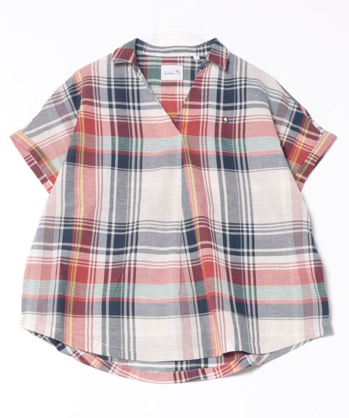 Arnold Palmer（アーノルドパーマー）の「マドラスチェック スキッパー ブラウス（シャツ/ブラウス・レディース・ブルー/ワイン/ベージュ/イエロー・M/L/S）」の21枚目の写真