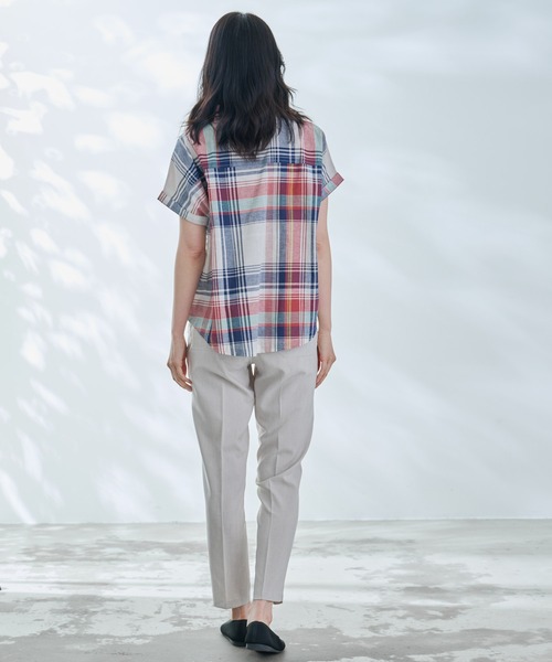 Arnold Palmer（アーノルドパーマー）の「マドラスチェック スキッパー ブラウス（シャツ/ブラウス・レディース・ブルー/ワイン/ベージュ/イエロー・M/L/S）」の14枚目の写真