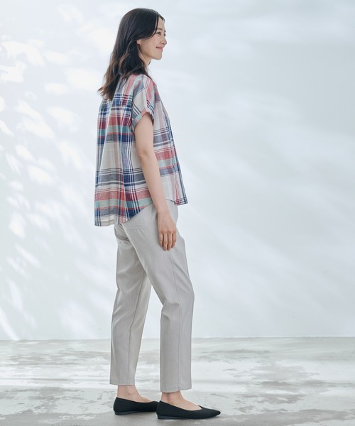 Arnold Palmer（アーノルドパーマー）の「マドラスチェック スキッパー ブラウス（シャツ/ブラウス・レディース・ブルー/ワイン/ベージュ/イエロー・M/L/S）」の5枚目の写真