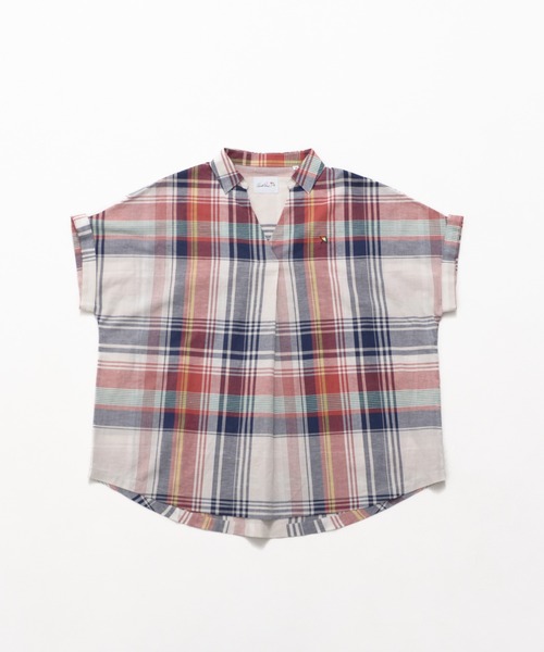 Arnold Palmer（アーノルドパーマー）の「マドラスチェック スキッパー ブラウス（シャツ/ブラウス・レディース・ブルー/ワイン/ベージュ/イエロー・M/L/S）」の15枚目の写真