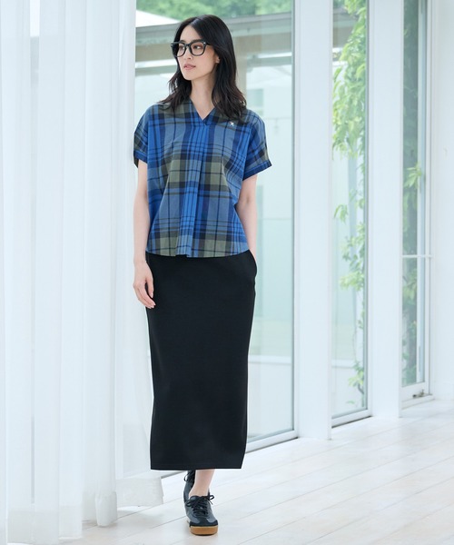 Arnold Palmer（アーノルドパーマー）の「マドラスチェック スキッパー ブラウス（シャツ/ブラウス・レディース・ブルー/ワイン/ベージュ/イエロー・M/L/S）」の7枚目の写真