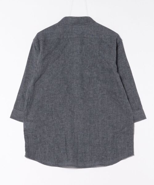 m.f.editorial（エムエフエディトリアル）の「【リネン混】m.f.エディトリアル メンズ レギュラーカラー 7分袖 シャツ（シャツ/ブラウス・メンズ・ネイビー/ブラック/カーキ/ブルー・MEDIUM/LARGE/X-LARGE）」の5枚目の写真