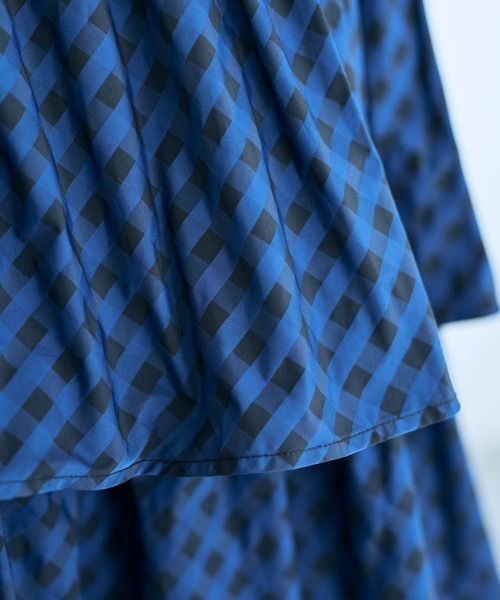 SMILE LAND（スマイルランド）の「チェック柄ティアードスカート＜大きいサイズ有＞【Otona Purete】（スカート・レディース・ベージュ系/ネイビー系・5L/4L/3L/LL/L/M）」の6枚目の写真