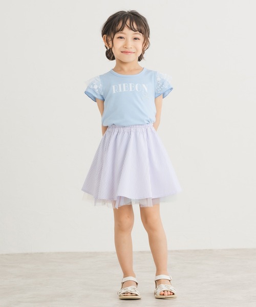 AIMABLE（エマーブル）の「リバーシブルスカート（スカート・キッズ・ネイビー/ラベンダー・100/110/120/130/140）」の3枚目の写真