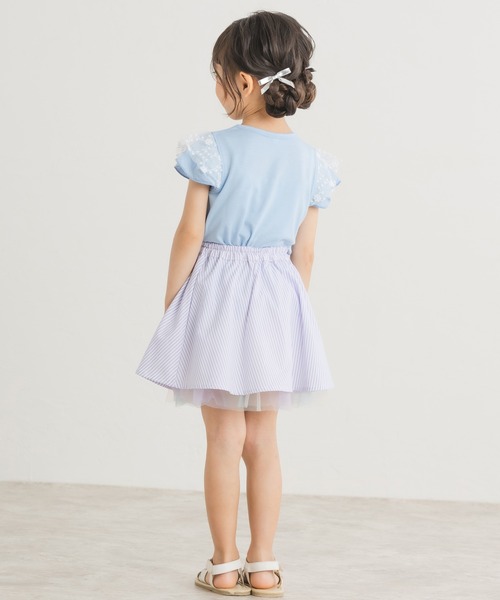 AIMABLE（エマーブル）の「リバーシブルスカート（スカート・キッズ・ネイビー/ラベンダー・100/110/120/130/140）」の4枚目の写真